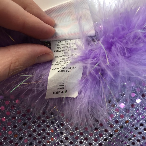 Puppet Workshop Kids Flapper costume purple feathers metallic silver kids small - Picture 6 of 11